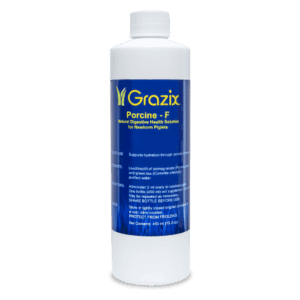 Grazix Porcine -F 450ml bottle; oral supplement for newborn piglets.